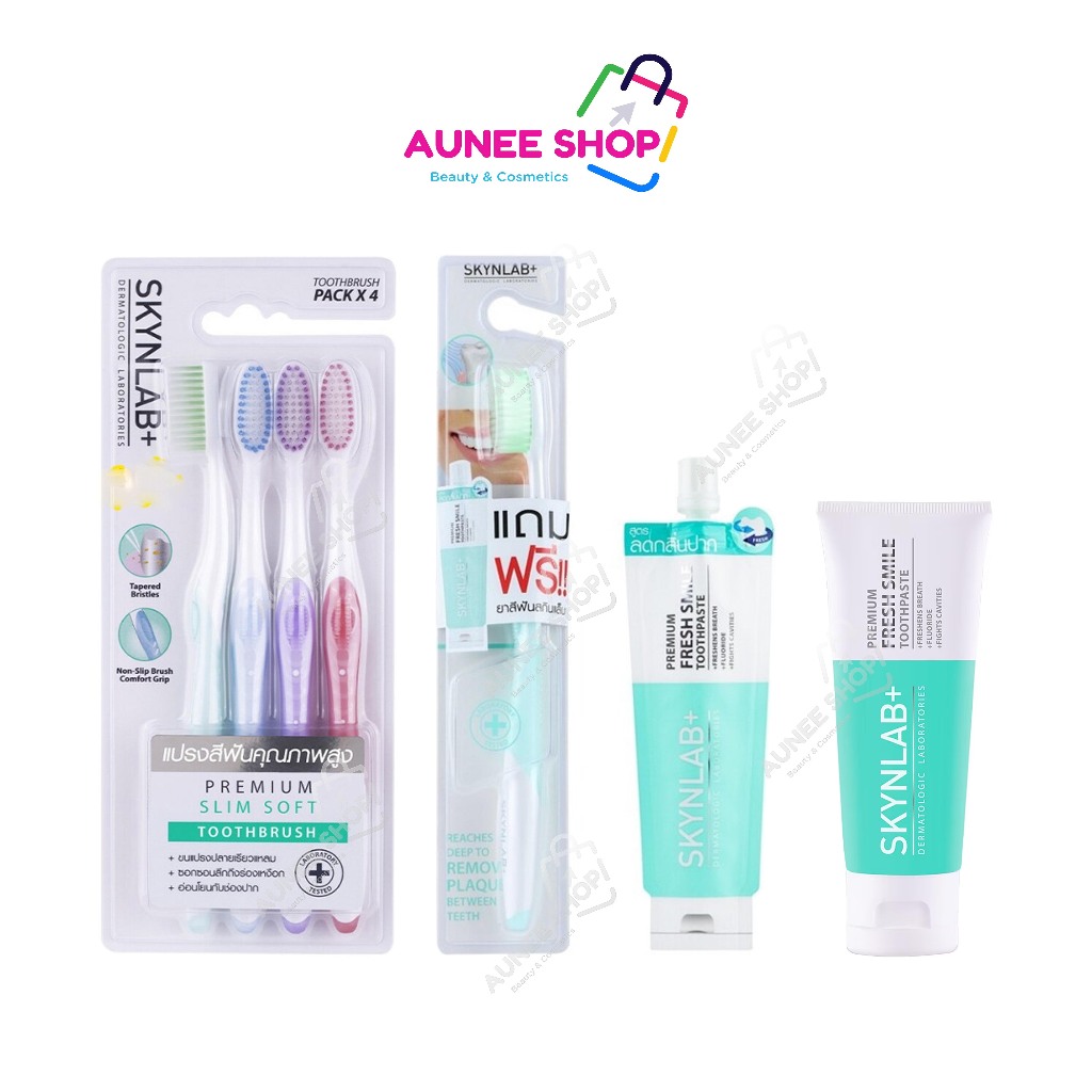 ส่งฟรี/มีไลฟ์  SKYNLAB Premium Fresh Smile Toothpaste Skynlab ชุดยาสีฟันเฟรชสไมล์