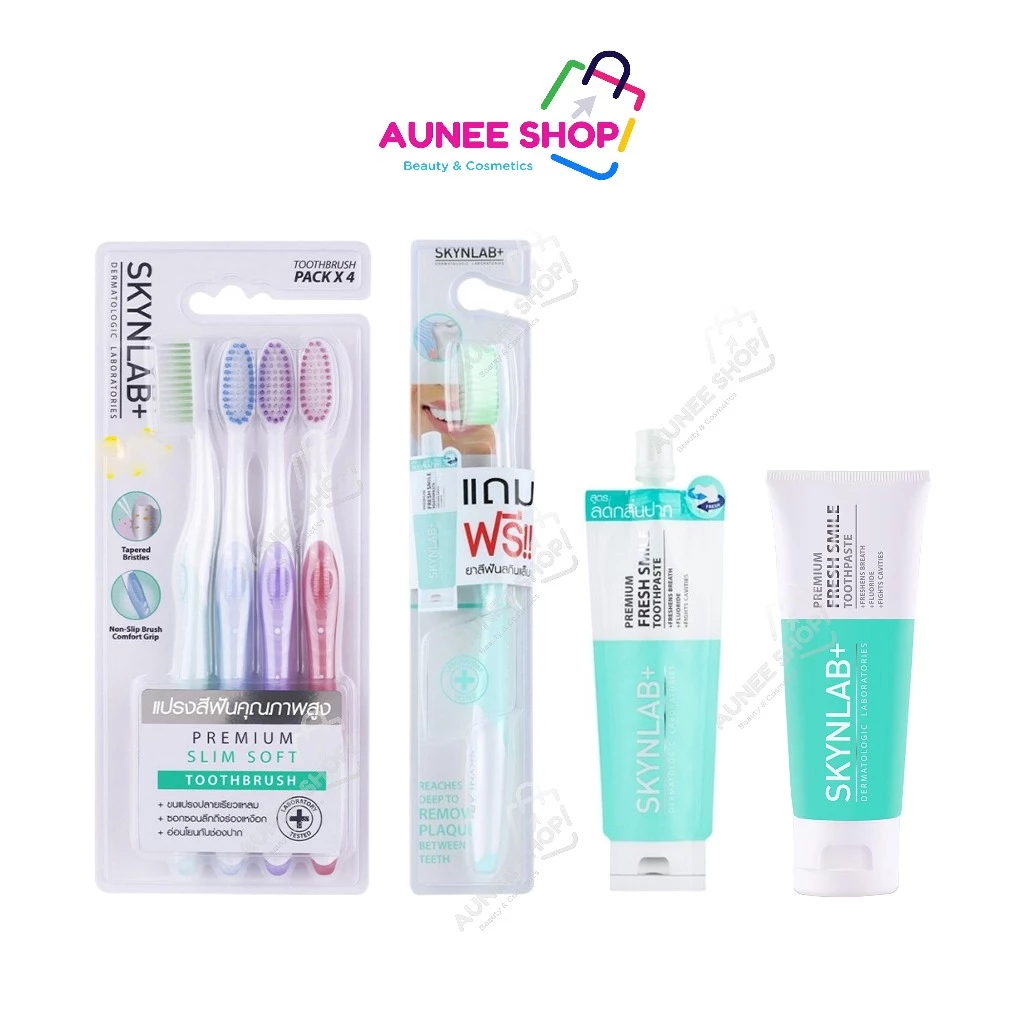 ส่งฟรี/มีไลฟ์ SKYNLAB Premium Fresh Smile Toothpaste Skynlab ชุดยาสีฟันเฟรชสไมล์