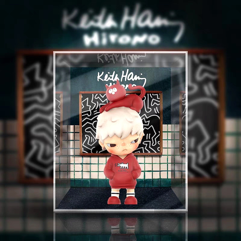 พร้อมส่ง! กล่องโชว์โมเดลอะคริลิค สำหรับ Pop Mart - Hirono x Keith Haring (แมวแดง)