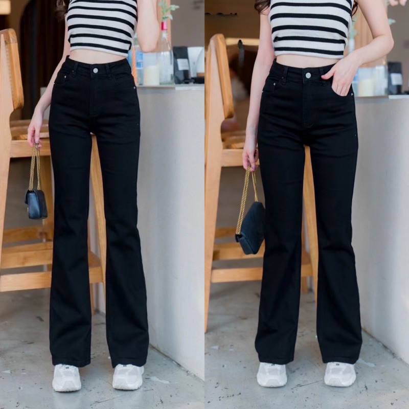 ขาม้าดำสนิทเอวสูง งานผ้าฮ่องกงแท้เกรดพรีเมี่ยมยืดเยอะ มีไซส์ S-6XL เอว 24-42”