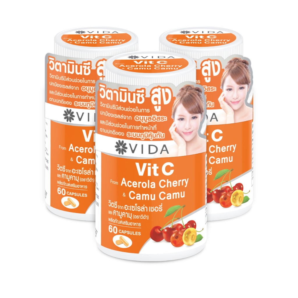 Vit C From Acerola Cherry And Camu-Camu 180 Capsules (วิตซี จาก อะเซโรล่า เชอรี่ และ คามู คามู 180 แคปซูล ตราวีด้า)