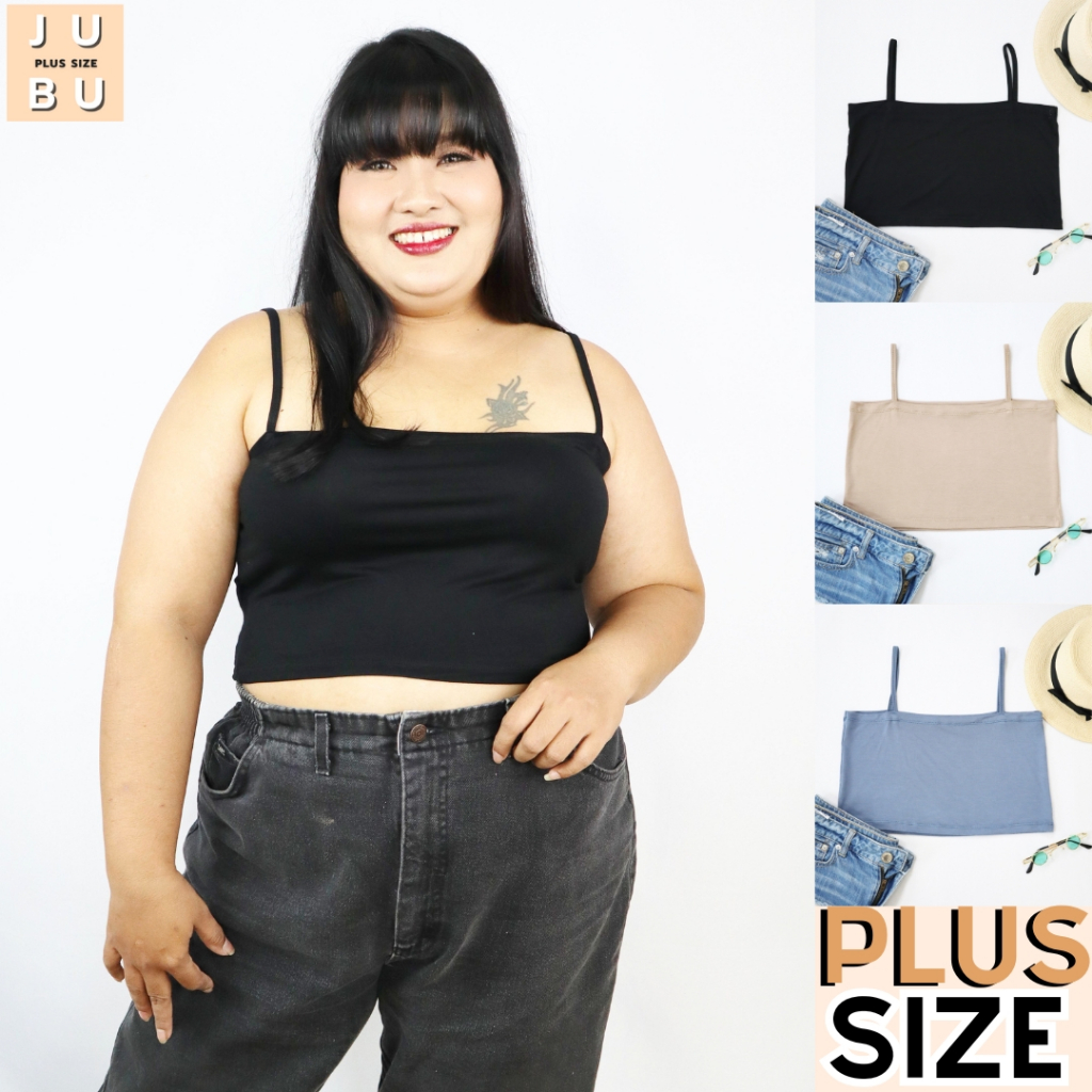 พร้อมส่ง เสื้อซับในสายเดี่ยว(ไม่มีฟองน้ำ)เสื้อพลัสไซส์ ผ้าเรย่อน ผ้านุ่มใส่สบาย อก 36-50 นิ้ว plussize #480