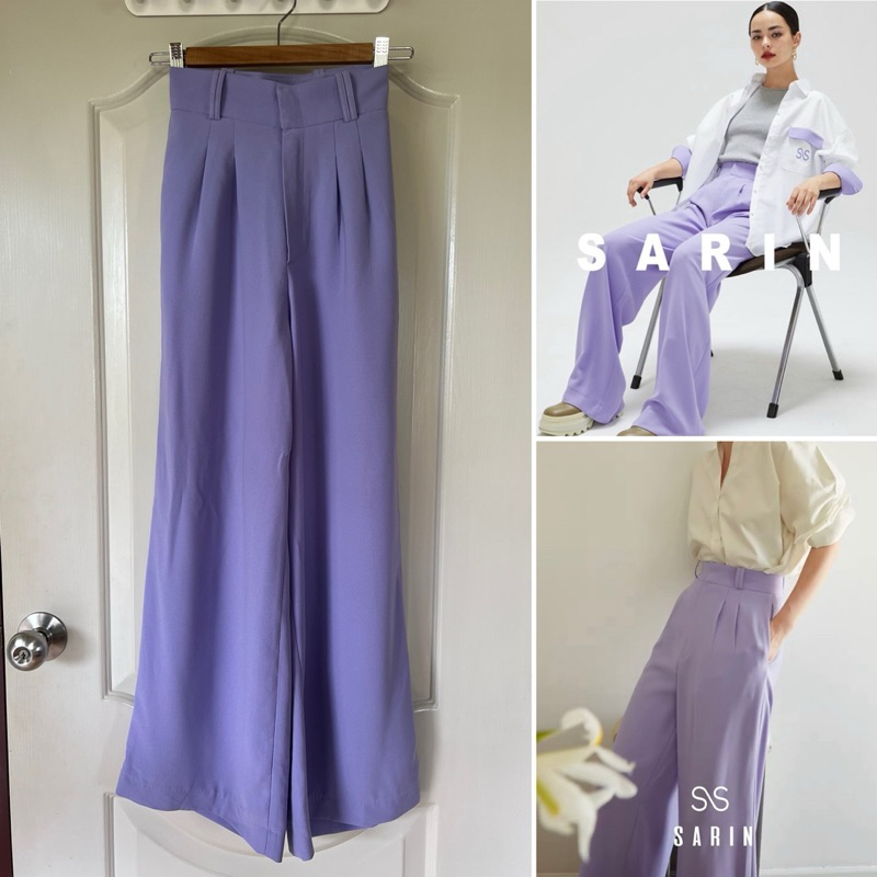 (มีโค้ดลด 30%) sarin official กางเกงรุ่น walking wild pants สีม่วง สภาพดี