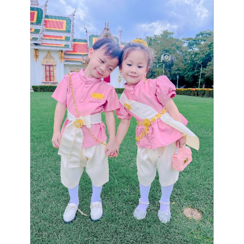 ชุดไทยประยุกต์ของเด็กดูแพง ชุดไทยเด็กผู้ชายและเด็กผู้หญิง รูปที่ 2