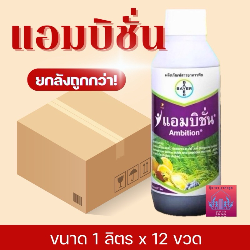 แอมบิชั่นยกลัง12ขวดขนาด1ลิตรกรดอะมิโน+ฟลูวิคเข้มข้น ช่วยบำรุงให้ต้นแข็งแรง ออกดอกดก ผลผลิตเพิ่มขึ้น