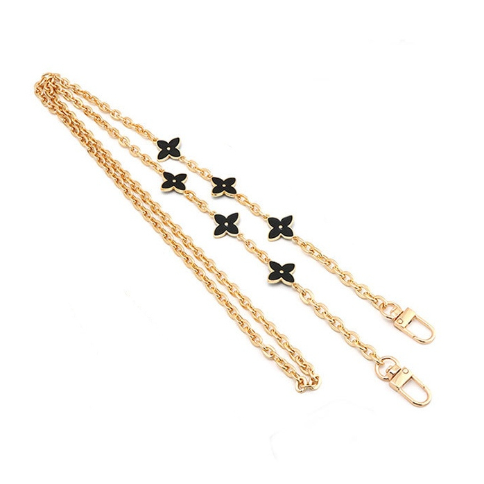 สายกระเป๋าโซ่ CO [ขนาด 6 mm.] คั่นชาร์มลายน่ารัก สายโซ่โลหะ 🌸 chain strap MN🌸