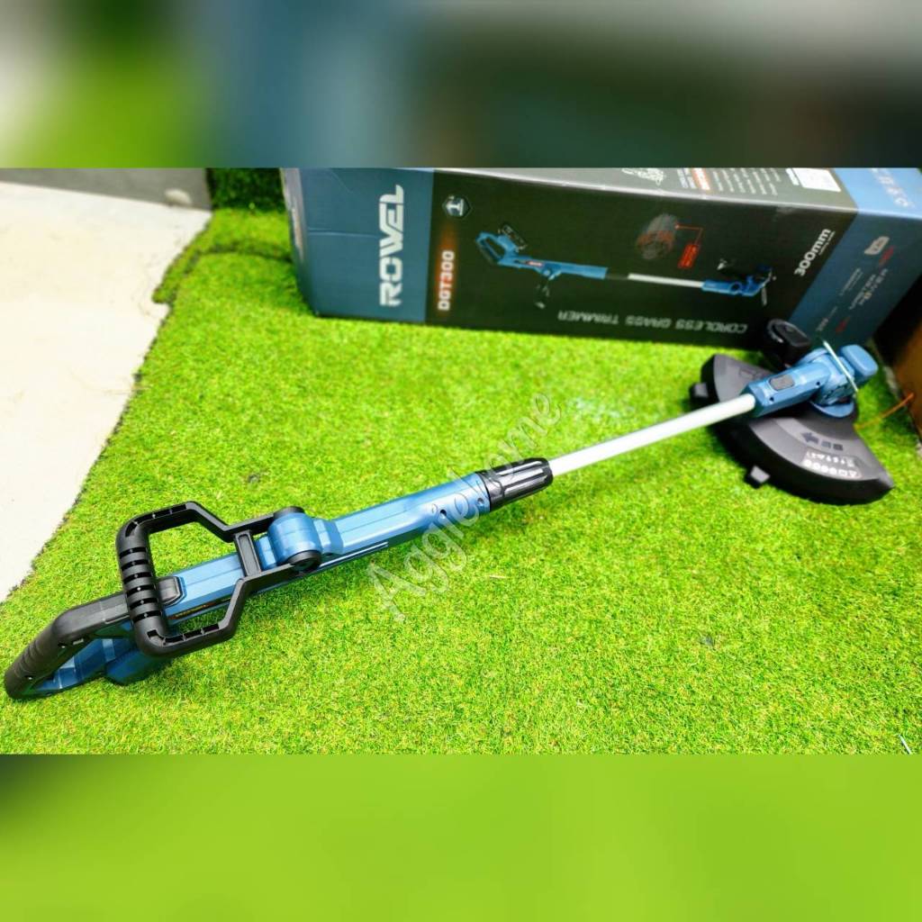 ROWEL เครื่องเล็มหญ้า ไร้สาย 20V. รุ่น DGT300 มีล้อ (พร้อมแบต 1 ก้อน+เครื่องชาร์จ) มอเตอร์ Brushless เครื่องตัดหญ้า - รูปที่ 4