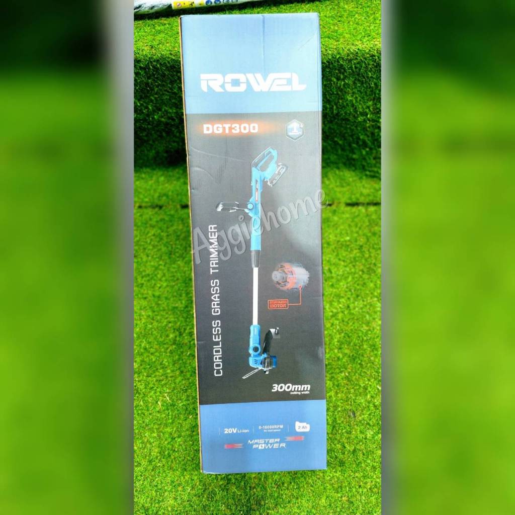 ROWEL เครื่องเล็มหญ้า ไร้สาย 20V. รุ่น DGT300 มีล้อ (พร้อมแบต 1 ก้อน+เครื่องชาร์จ) มอเตอร์ Brushless เครื่องตัดหญ้า - รูปที่ 6