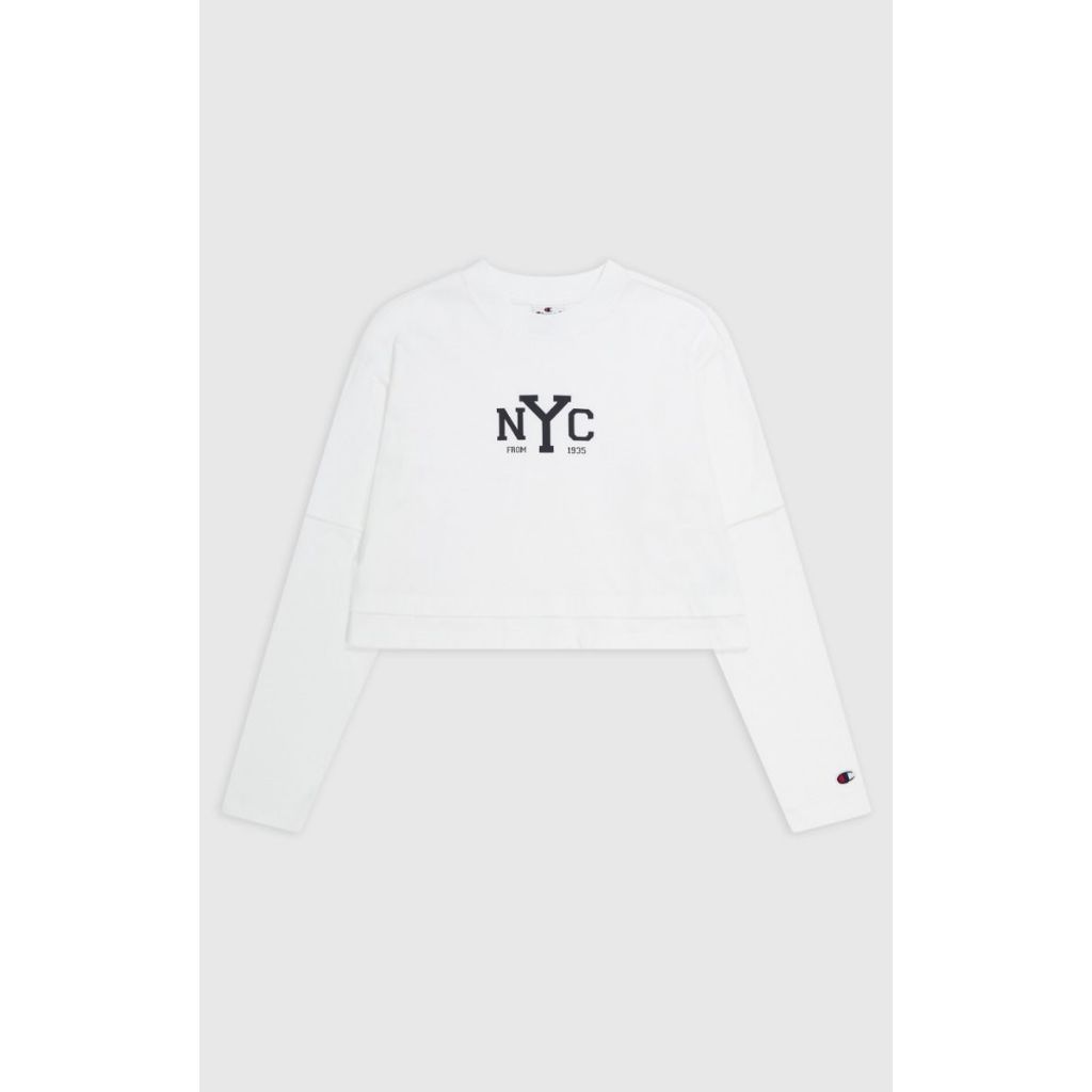 CHAMPION LONG SLEEVE CREWNECK T-SHIRT-เสื้อยืดทีเชิ๊ตสำหรับผู้หญิง#117206-WW001