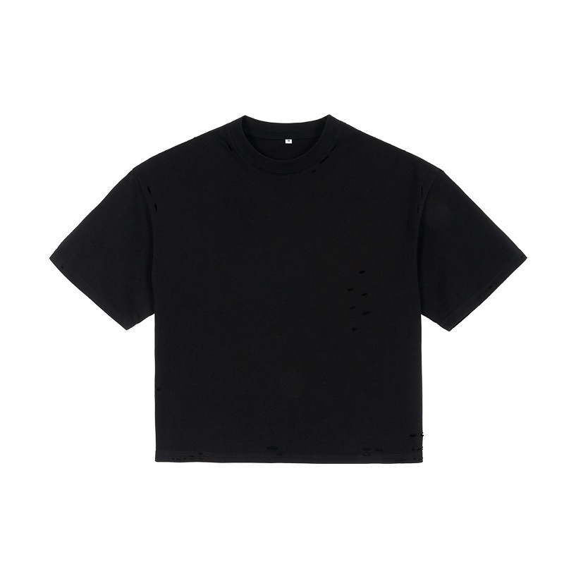 [พร้อมส่ง] Spenzer.street | Crop hole🖤โอเวอร์ไซส์ เสื้อผ้าสตรีท เนื้อผ้าดี ทันกระแส unisex 2024 ขายด