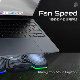 EGA TYPE CP4 RGB พัดลมระบายอากาศ สำหรับ Notebook รองรับขนาด 9-17 นิ้ว พัดลม 5 ตัว ปรับได้ 7 ระดับ [รับประกัน2ปี]