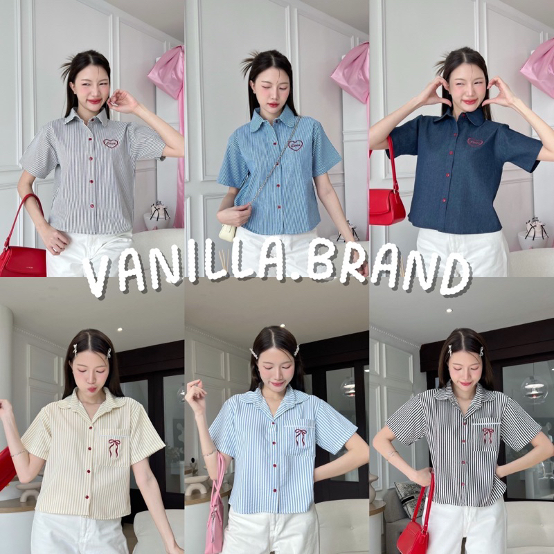 เสื้อเชิ้ตคอปกแขนสั้น แต่งกระเป๋าหน้า -kn / VB0465