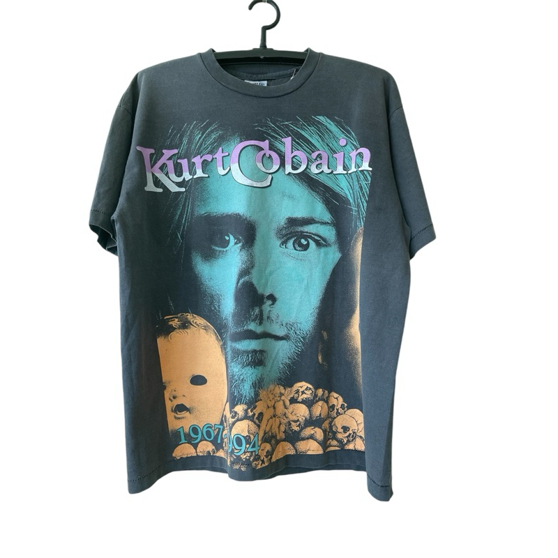 เสื้อ Bootleg​ รุ่น Kurt Cobain  เสื้อฟอกเฟด ดรอป สไตล์ 90s  1980 VINTAGE BOOTLEG 100% COTTON