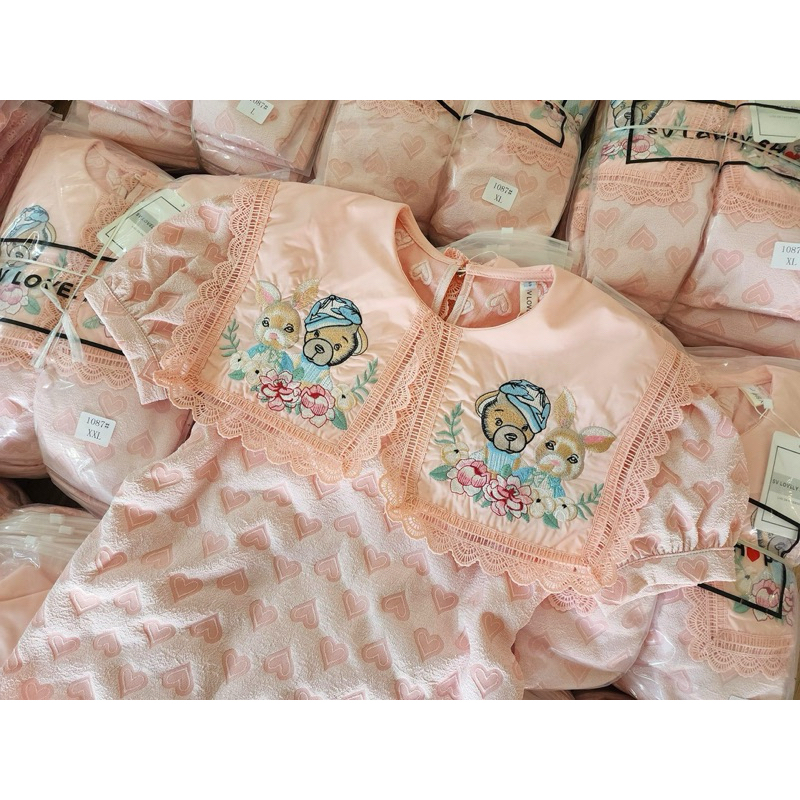 เสื้อปกงานปักไซส์Mป้าย sv lovely shop