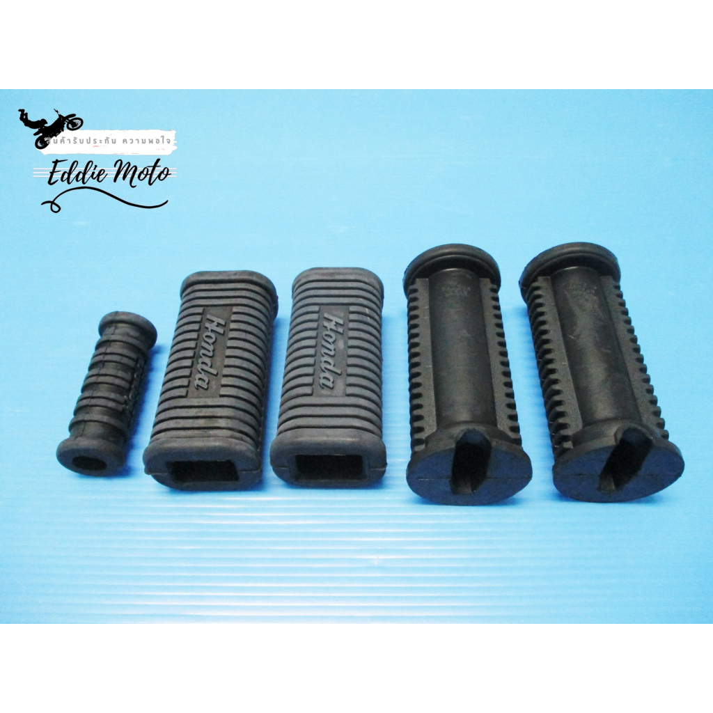 FRONT & REAR FOOT PEG SET with STARTER RUBBER "BLACK" Fit For HONDA CA95 C92 C95 CA160 CZ100 C72 C77