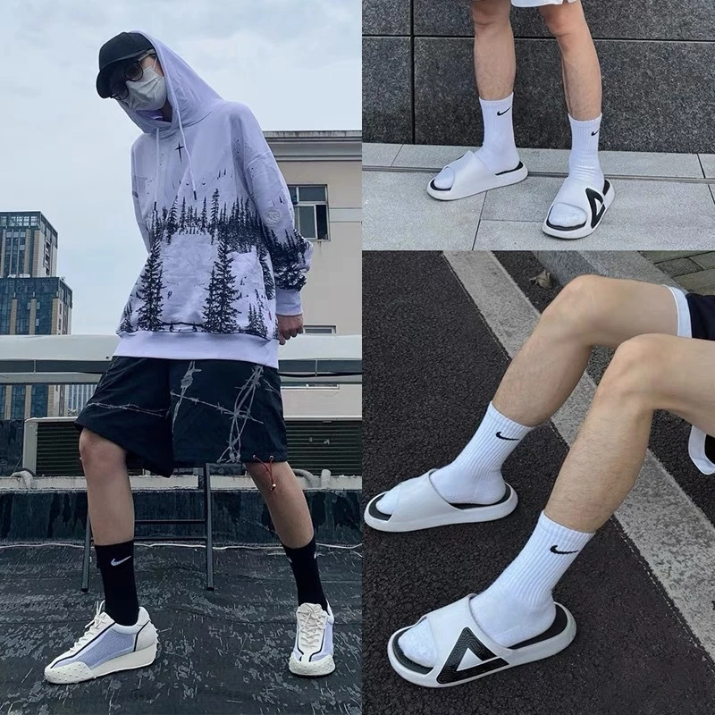 Nike  socks ถุงเท้าวิ่ง ถุงเท้ากีฬา ผ้าฝ้ายแท้ ใส่สบาย ยางยืด สไตล์เดียวกันทั้งชายและหญิง