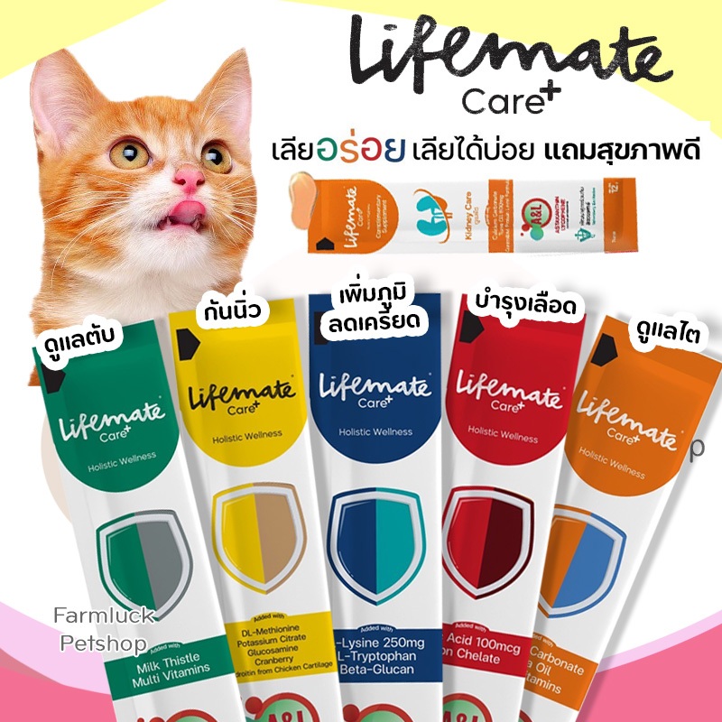【แบ่งขาย】Lifemate Care+ อาหารเสริมรูปแบบขนมแมวเลีย เลียอร่อย เลียได้บ่อย แถมสุขภาพดี หมาแมวทานได้