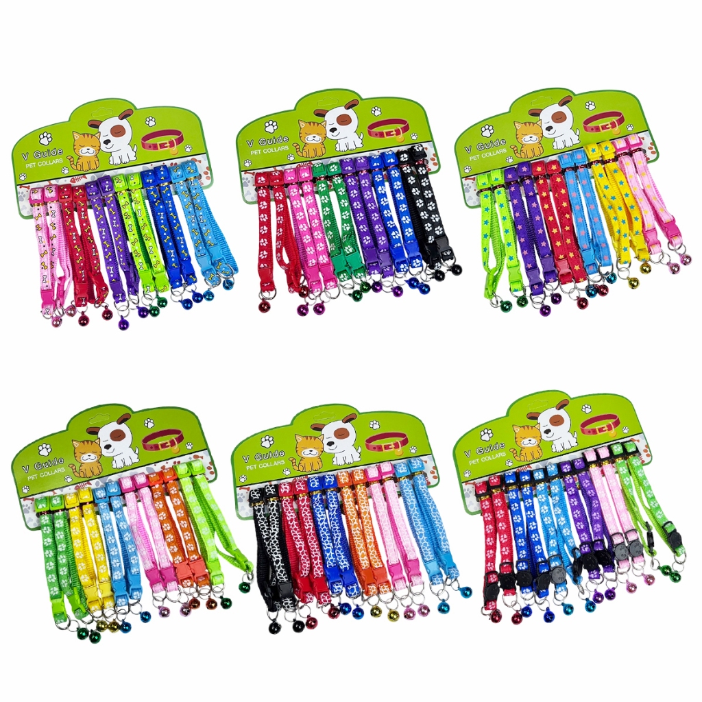 ยกแผง 12ชิ้น ปลอกคอสัตว์เลี้ยง แมว สุนัข ปลอกคอแฟชั่น ปลอกคอกระดิ่ง Pet Collars มีลายให้เลือกเยอะ รูปที่ 2
