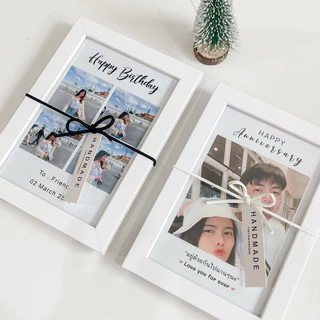 เตรียมพัสดุ 2 วัน ** กรอบรูปสีขาว พร้อมรูป ขนาด4x6นิ้ว