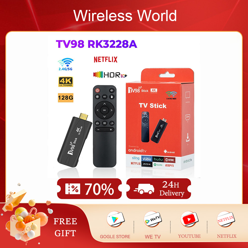 TV Stick กล่องดิจิตอล 4K TV Box แอนดรอยด์ทีวีสติ๊ก 8+128G Android TV 12.1 Google/Youtube/Netfilx