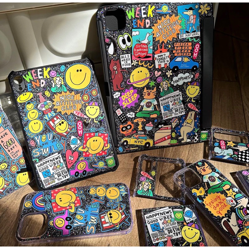 เคสกากเพชร + สติกเกอร์ Nyyydesign
