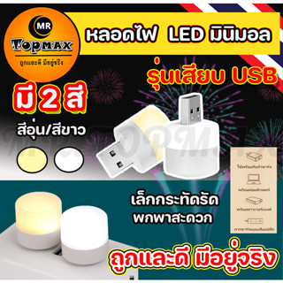 หลอดไฟ LED (แบบเสียบUSB) หลอดไฟเสียบมินิมอล หลอดไฟอ่านหนังสือ แบบพกพา เสียบปลั๊กได้ สีขาวอบอุ่น มีให้เลือก2โทนสี งานดี