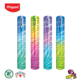 ไม้บรรทัดพับได้ maped ยาว 20 และ 30 ซม.แบบยาง พับได้-งอได้ รุ่น twist เนื้อเจลใส (twist ruler)