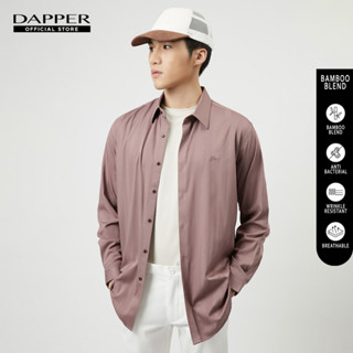 DAPPER เสื้อเชิ้ตแขนยาว BAMBOO BLEND ลายทาง ทรง Smart Fit สีชมพู (BSLP1/211TB)