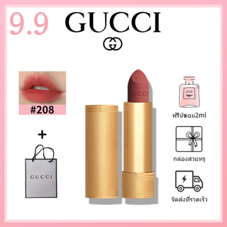 🎀ของแท้100%🎀 Gucci Rouge A Levres Mat Lipstick ลิปสติก #208