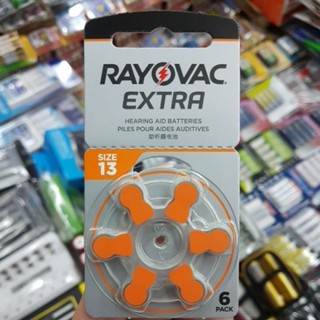 ถ่านเครื่องช่วยฟัง Rayovac Extra 13, A13, PR48 แพค6ก้อน 1.45V ของใหม่ ของแท้  Made in UK