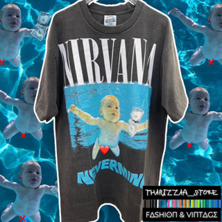 เสื้อยืดผ้าฟอก เทาเฟด NIRVANA ลายเด็กว่ายน้ำ