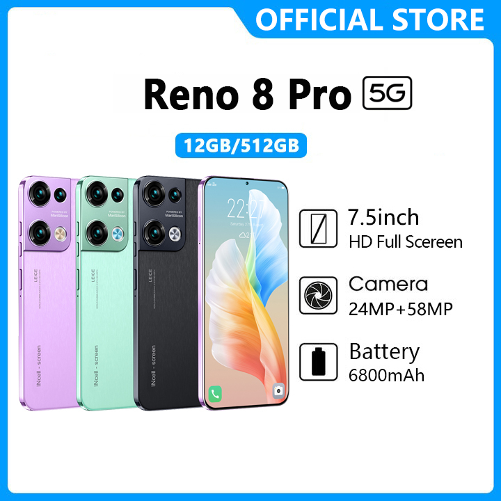 OPPO Reno8 Pro 5G 7.5นิ้ว ศัพท์มือถือ รองรับ2ซิม Smartphone  ศัพท์สมา แรม16GB รอม512GB ศัพท์ถูกๆ And