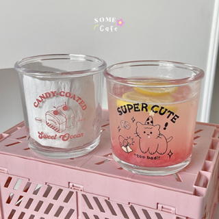 [พร้อมส่ง] 🐱 Korean ins style dessert cup แก้วน้ำใบสั้น