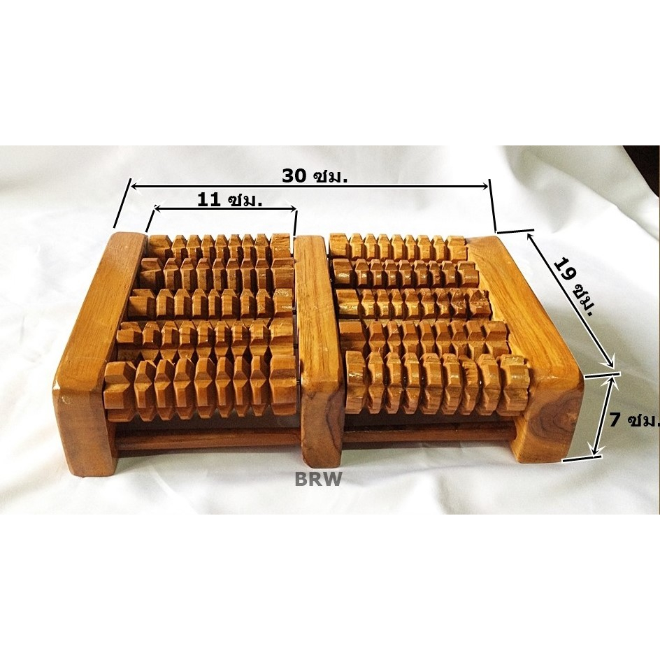 ที่นวดเท้า ที่นวดฝ่าเท้า ล้อกลิ้ง 5 แถว ผลิตจากไม้สัก