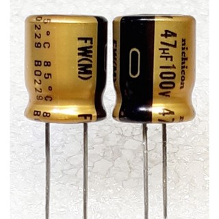 Nichicon FW 47uf 100v capacitor ตัวเก็บประจุ คาปาซิเตอร์