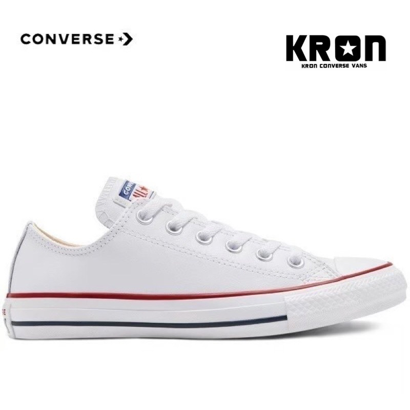 ลิขสิทธิ์แท้ 100% รองเท้าผ้าใบ CONVERSE ALL STAR LEATHER OX WHITE ผ้าใบหนังแท้ สีขาว