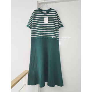 🌈🌿🌸🌺🌼🧡🤎🇰🇷 Knit Stripe Patch Plain Printex Maxi Dress