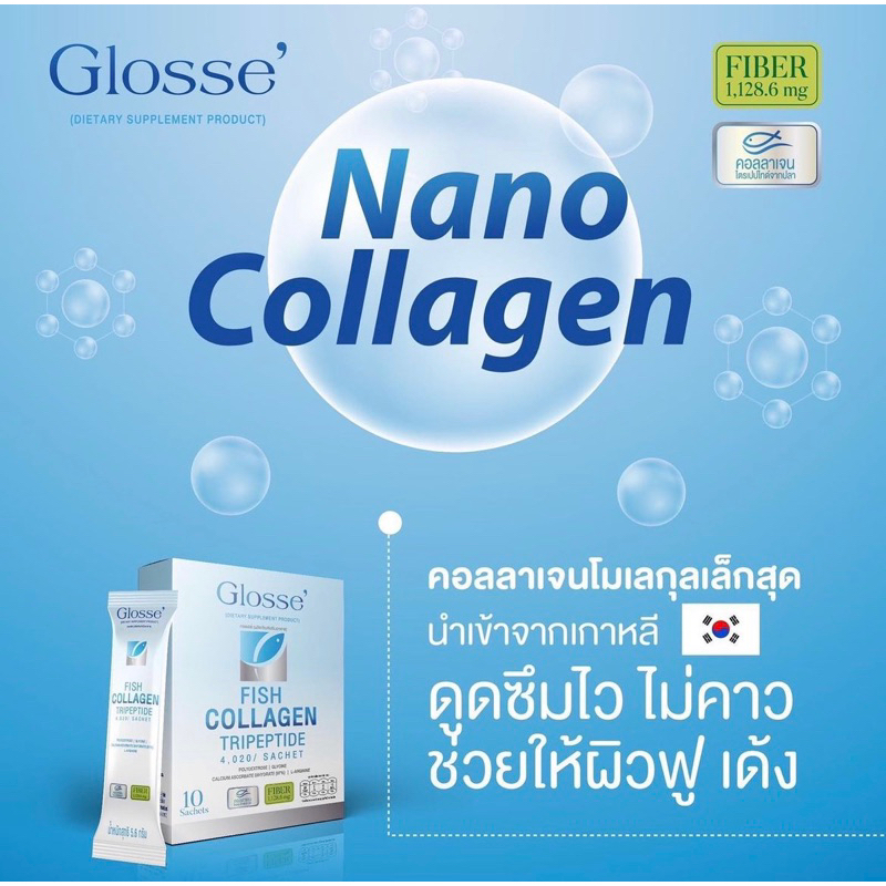 Glosse’ กลอซเซ่ Nano collagen ดูดซึมไว ช่วยให้ผิวฟู
