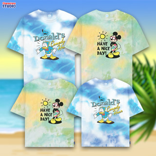 Disney Tie Dye T-Shirt Men&amp;Women crop Mickey Mouse &amp; Friends - เสื้อยืด และเสื้อครอป มิกกี้เมาส์ &amp; โดนัลด์ดั๊ก ลายมัดย้อม สินค้าลิขสิทธ์แท้100% characters studio