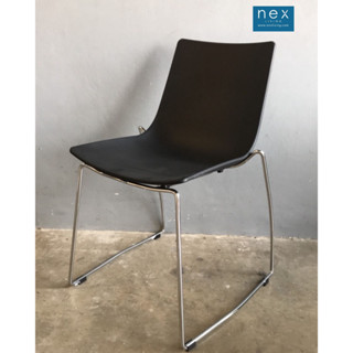 CH14-009🪑✨เก้าอี้พลาสติกสไตล์มินิมอล🤍🖤🤍 สีขาว/สีดำ