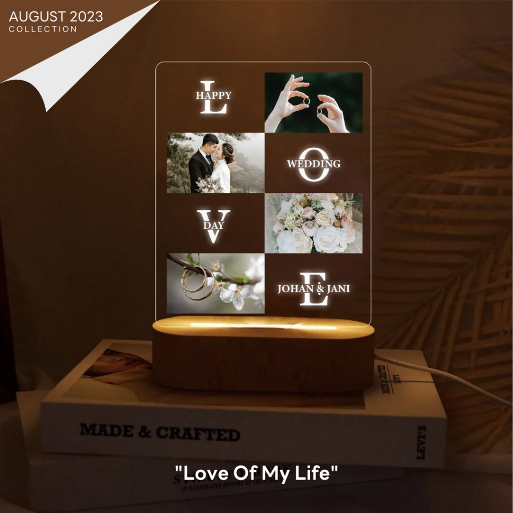 Happylife Love Of My Life โคมไฟอะคริลิคสั่งทำ ของขวัญวันเกิด ของขวัญให้แฟน แต่งงาน วันครบรอบ วันวาเลนไทน์