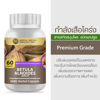 กำลังเสือโคร่ง Betula alnoides Herb Capsule 100% (เกรดพรีเมี่ยม) ชนิดแคปซูล บรรจุ 60 เม็ดแคปซูล