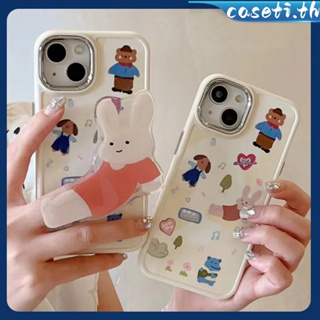 คูปองเคลม🎀เคสไอโ case for iphone 11 12 สวนสัตว์การ์ตูนสร้างสรรค์ เคส 14 13 12 11 pro max วงเล็บป้องกันการตก