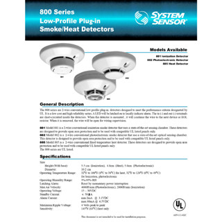 System sensor Smoke 882