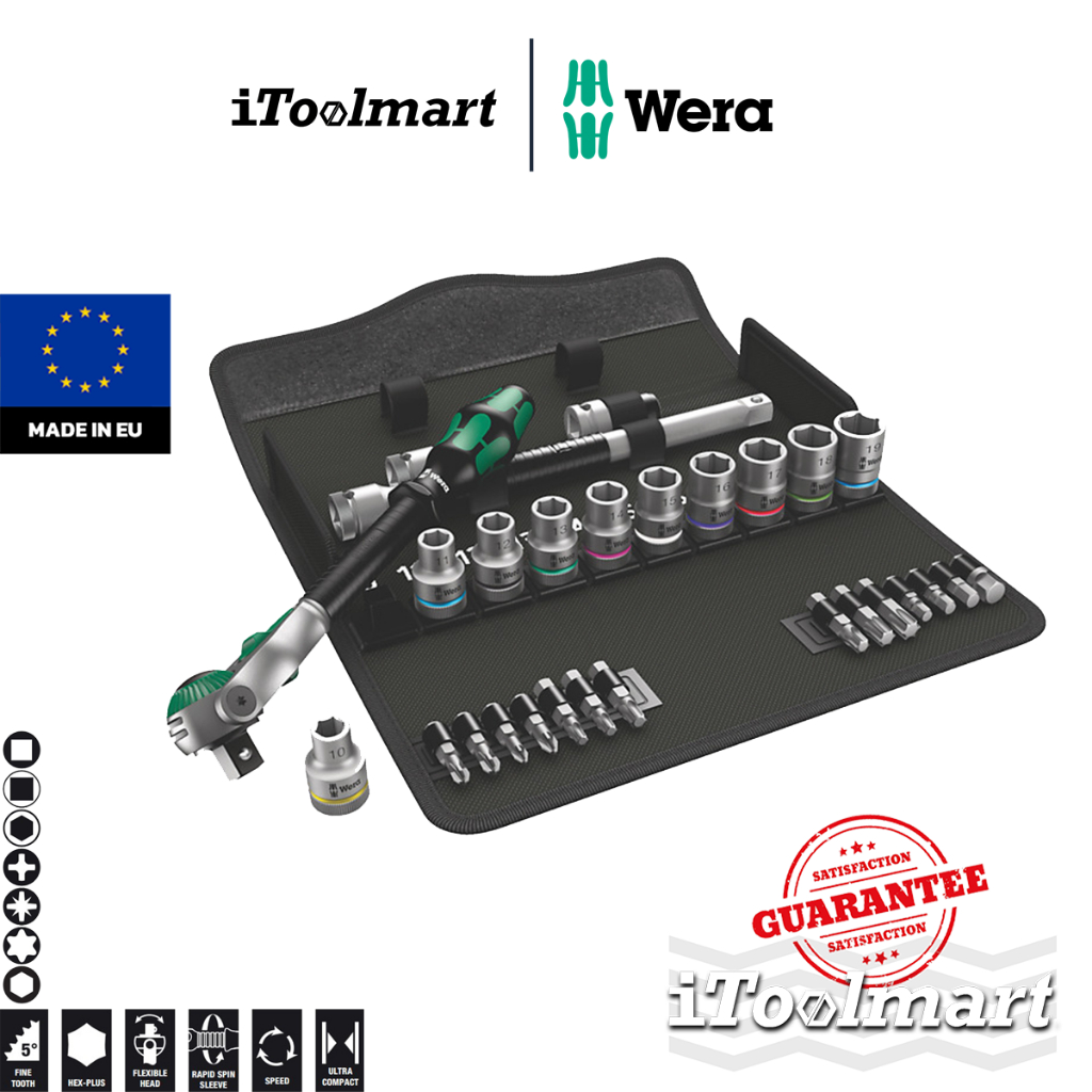 WERA ชุดประแจ Zyklop Speed 8100 SC 6 ขนาด 1/2 นิ้ว 05004076001 ชุด 28 ชิ้น