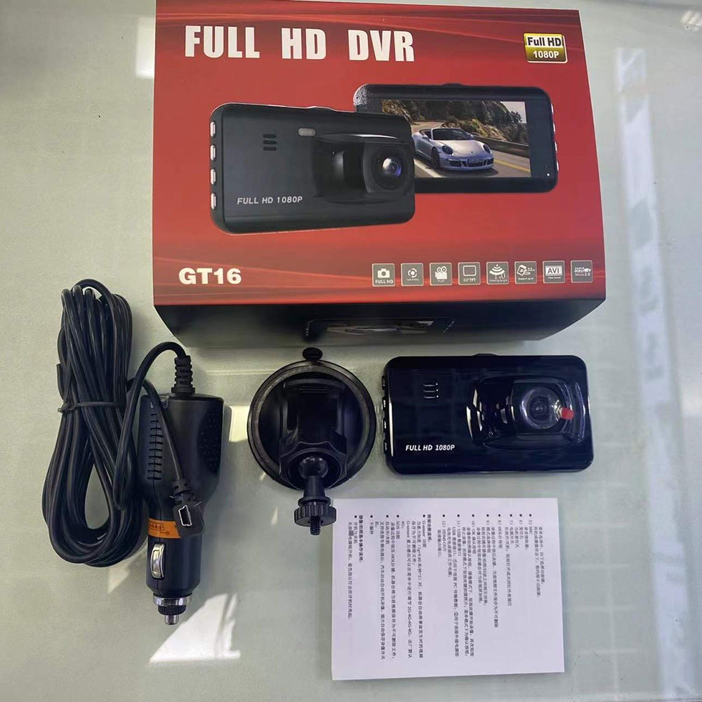 GT16 ใหม่ล่าสุด 2022กล้องติดรถยนต์ Vehicle BlackBox DVR FULL HD 1080P หน้าจอ 3 นิ้ว ไม่มีอินฟราเรดGT16