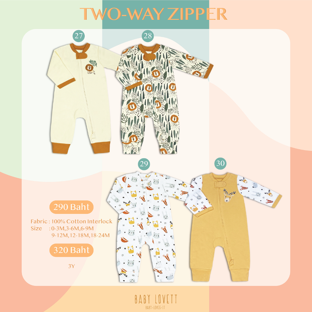 (AUG2023) Babylovett Basic - Two-Way Zipper ชุดนอนเปิดเท้า