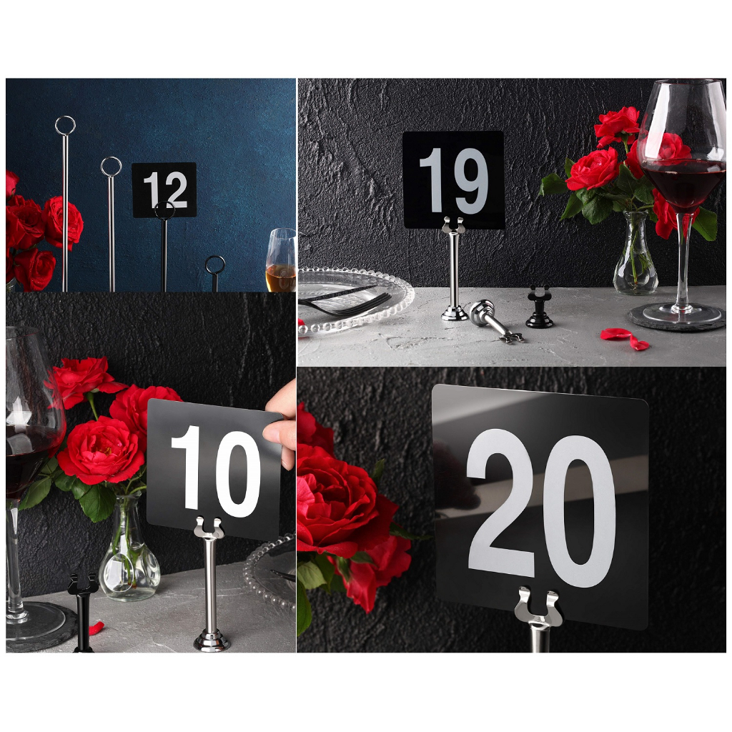 ป้ายหมายเลขโต๊ะPVC เบอร์โต๊ะ 1-25 /26-50/1-100 Table Numbers Set