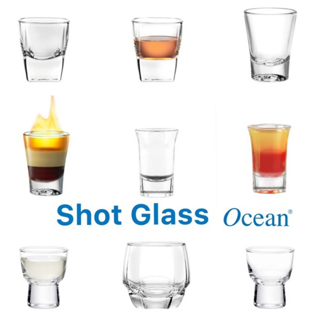แก้วช็อตshot glass ยี่ห้อOcean คุณภาพดี พร้อมส่ง มีเก็บปลายทาง ราคาต่อชิ้น