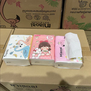กระดาษทิชชู่ห่อเล็ก ป็อบอัพคละลาย 1ห่อ กระดาษเช็ดมือ กระดาษเช็ดหน้า กระดาษทิชชู่พกพา ไร้สารอันตราย